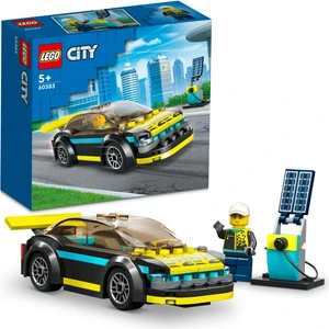 City Elektrikli Spor Araba 60383 - 5 Yaş ve Üzeri Çocuklar İçin Oyuncak Şarj İstasyonu ve Sürücü Minifigürü İçeren Oyuncak Yapım Seti (95 Parça)
