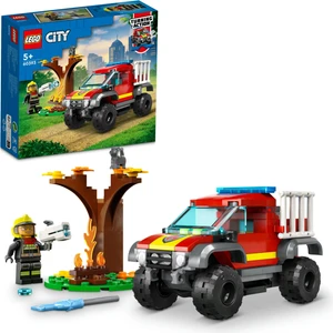 City 4x4 Itfaiye Kamyonu Kurtarma Operasyonu 60393 - 5 Yaş ve Üzeri Için Itfaiyeci Minifigürü ve Kedi Figürü Içeren Oyuncak Yapım Seti (97 Parça)