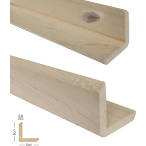 Ahşap L Profil 6,0 x 6,0 Cm LADİN RENDELİ