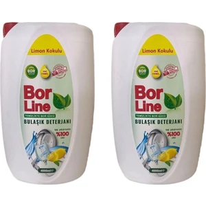 Bor Katkılı Sıvı Bulaşık Deterjanı 4lt Limon Kokulu 2 Adet