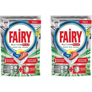 Platinum Plus Bulaşık Makinesi Deterjanı Kapsülü Tableti 40'lı X2 Paket