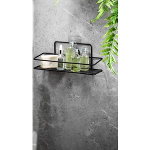 Yapışkanlı Banyo Düzenleyici Şampuanlık Duş Rafı Siyah 2 Telli Tş-01