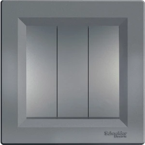 Schneider Electric Schneider Asfora Plus Çelik Üçlü Anahtar Çerçeveli - EPH2100162