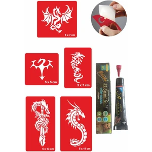 Dragon Hint Kınası ile Geçici Dövme Yapma Seti