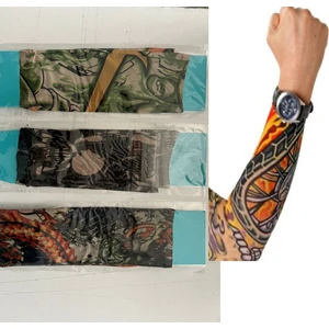 3 Çift 6 Adet Giyilebilir Dövme Sleeves Tattoo Çorabı