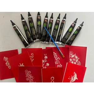10 Tüp Kına 40 Adet Şablon Kampanyalı Geçici Dövme Seti Mega Paket