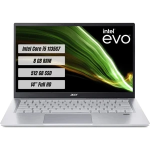 Swift 3 SF314-511 EVO Intel Core i5 1135G7 8GB 512GB SSD Windows 11 Home 14" FHD Taşınabilir Bilgisayar NX.ABNEY.003