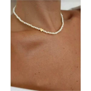 X-lady Accessories Altın Renk Kalpli Inci Kolye - 2109