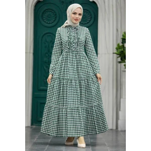 Neva Style - Yeşil Tesettür Elbise 2702Y