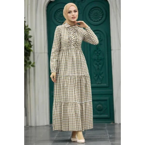 Neva Style - Bej Tesettür Elbise 2702BEJ
