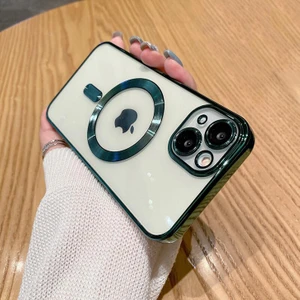 iPhone 13 Uyumlu Kılıf Magsafe Şarj Özellikli Kamera ve Lens Korumalı Esnek Silikon Dempre Case