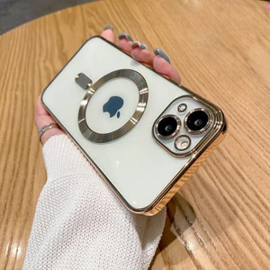 iPhone 13 Uyumlu Kılıf Magsafe Şarj Özellikli Kamera ve Lens Korumalı Esnek Silikon Dempre Case