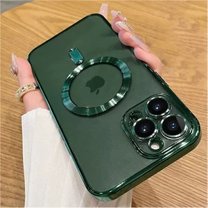 iPhone 12 Pro Max Uyumlu Kılıf Magsafe Şarj Özellikli Kamera ve Lens Korumalı Esnek Silikon Dempre Case