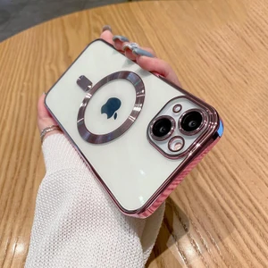 iPhone 13 Uyumlu Kılıf Magsafe Şarj Özellikli Kamera ve Lens Korumalı Esnek Silikon Dempre Case