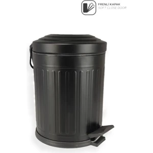 5 Lt Soft Close Kapak Çöp Kovası Siyah – 4004S