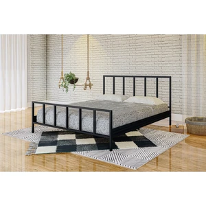 Gm 212 Vintage Çift Kişilik Metal Karyola Siyah 150X200