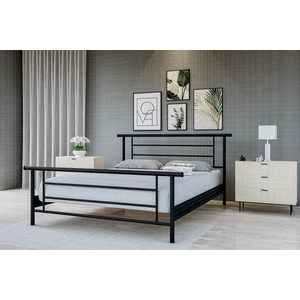 Gm 412 Zambak Çift Kişilik Metal Karyola Siyah 150X200