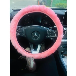 Arabasına Aşıklar Kulübü Açık Pembe Peluş Her Marka Araca Uygun Direksiyon Kılıfı