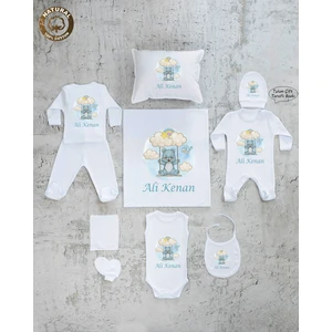 Yzc Home E98 Isme Özel,ısimli, Erkek Bebek 10LU Beyaz Hastane Çıkışı