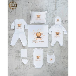 Yzc Home E83 Isme Özel,ısimli, Erkek Bebek 10LU Beyaz Hastane Çıkışı