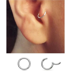 Ares Collection Cerrahi Çelik Menteşeli Tragus Helix Rook Conch Uyumlu Tam Halka Piercing
