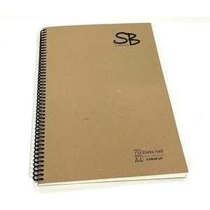 Spiralli A4 Kraft Kapak  Defter    70 Yp. Çizgisiz