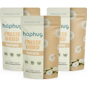 HapHug 3'lü Paket Freeze Dried Muz (Dondurularak Kurutulmuş) - Freeze Dry Meyve Kurusu 3x30gr