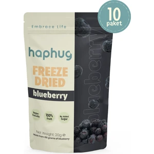 HapHug 10'lu Paket Freeze Dried (Dondurularak Kurutulmuş) Yaban Mersini - Freeze Dry Meyve Kurusu 10x20gr