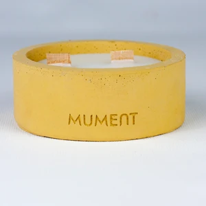 Conc Serisi Pudra Kokulu Geniş Beton Mum Sarı