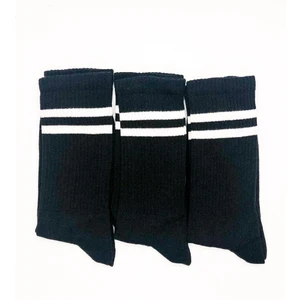 Unisex 3'lü Siyah Fitilli Tenis Çorabı