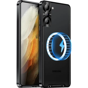 Samsung Galaxy S21 Fe 5g Manyetik Adsorpsiyon Mat Tpu Geri + Metal Kenar Entegre Lens Koruma Bum Telefon Kılıfı (Yurt Dışından)
