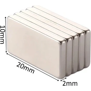 Dünya Magnet 2 Adet 20X10X2 Köşeli Neodyum Mıknatıs Magnet