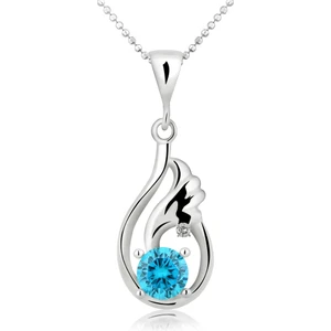Topaz Melek Kanadı 0,02 crt. Pırlanta Gümüş Kolye cc84