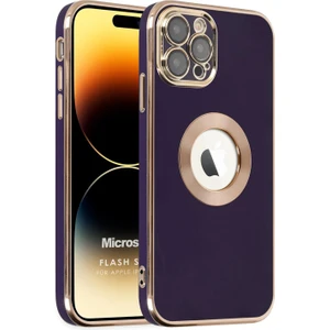 Apple iPhone 14 Pro Max Kılıf Flash Stamp Koyu Mor