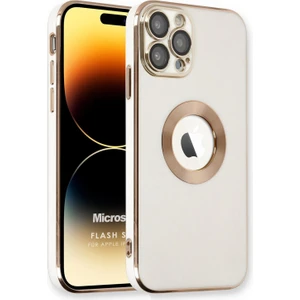 Apple iPhone 14 Pro Max Kılıf Flash Stamp Beyaz