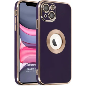 Apple iPhone 14 Plus Kılıf Flash Stamp Koyu Mor