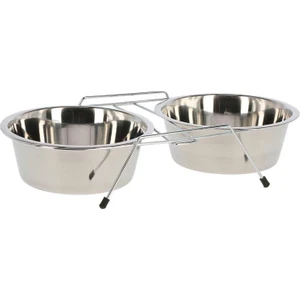 Ikili Çelik Mama Kabı Ayaklı 2x 450 ml