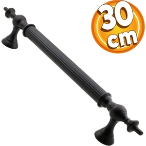 Çukurca Çekme Kolu Kapı Tutma Kulbu 30 cm Mat Siyah Metal Kulp Kapı Tutamağı