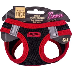 Havalı Dokuma Neon Serisi Küçük Irk Göğüs Tasması Kırmızı 2XS-26-30CM