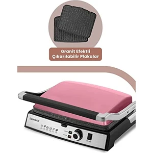 Gralux Paslanmaz Çelik 2000 Watt Granit Çıkarılabilir Plakalı Tost ve Izgara Makinesi