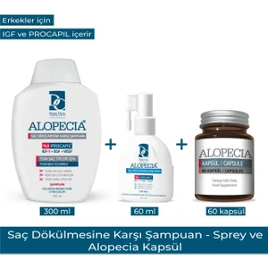 Dermo Clean Alopecıa Erkek Procapıl ve Igf Içerıkli Şampuan & Sprey & 60 Kapsül Seti