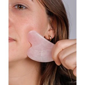 Doğaltaş Pembe Kuvars Kalp Gua Sha Yüz Masaj Taşı