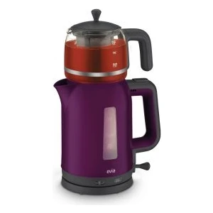 çayzade Mor 2200 Watt Cam Demlikli Bpa Içermeyen Çay Makinesi ve Su Isıtıcısı