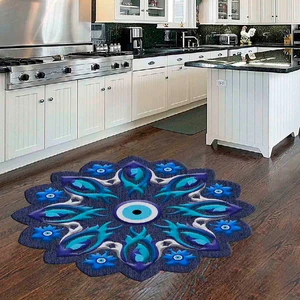 Dekoratif Özel Tasarım Ince Yıkanabilir Leke Tutmaz Kaydırmaz Taban Mutfak Halısı