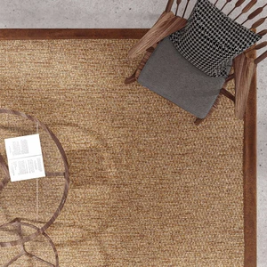 Cool Halı Milano 666 Kahve M310 Hasır Dokulu Halı Kilim Salon Mutfak Koridor Kesme Yolluk Bordürlü Dokuma Makine Halısı