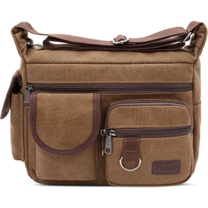 Tuval Büyük Kapasiteli Çok Katmanlı Crossbody Çanta (Yurt Dışından)