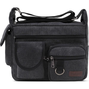 Tuval Büyük Kapasiteli Çok Katmanlı Crossbody Çanta (Yurt Dışından)
