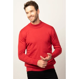 Slim Fit Dar Kesim Yarım Balıkçı Yaka Düz Erkek Kazak