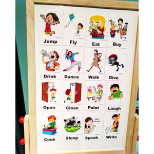 Manyetik İngilizce Kelime Kartları Eylemler - Action Words