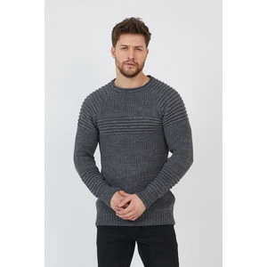 Cool Tarz Antrasit Erkek Nevrüllü Bisiklet Yaka Triko KAZAK-TRZCM28888R50M